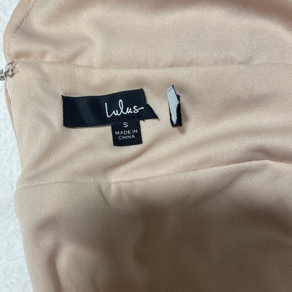 LULU'S SZ S Heavenly Hues VNeck Blush Maxi Goddess Bridal Gown Dress NEW B51 - Picture 5 of 10